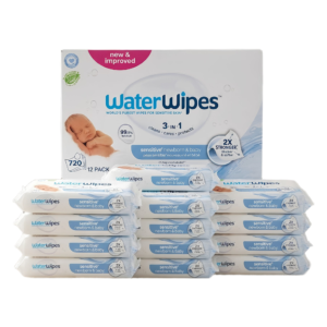 WaterWipes Sensitive+ Newborn & Baby Wipes | 720 Count Bulk Buy (12 x 60 Wipes)