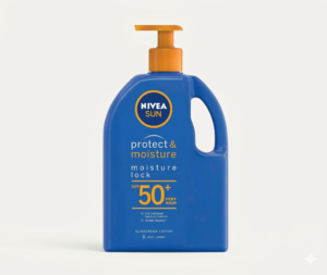 NIVEA SUN Protect & Moisture, Moisture Lock Sunscreen Lotion SPF 50+ 1L | Moisturising Sunscreen With Panthenol & Vitamin E | 4-hours Water Resistance | Made in Australia